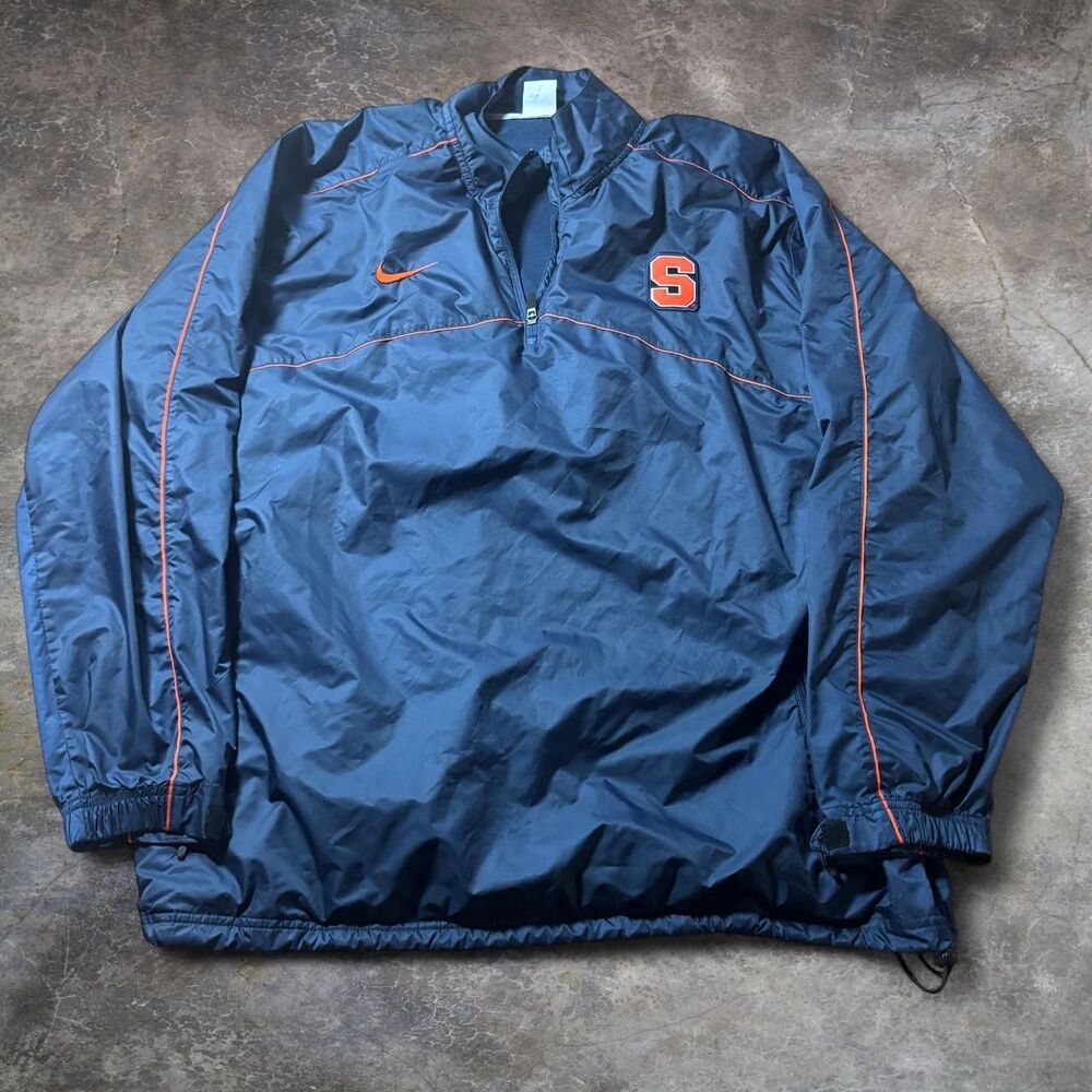 Nike Syracuse Jacket Mens Blue Orange XL Orange Quarter Zip Lightweight NCAA